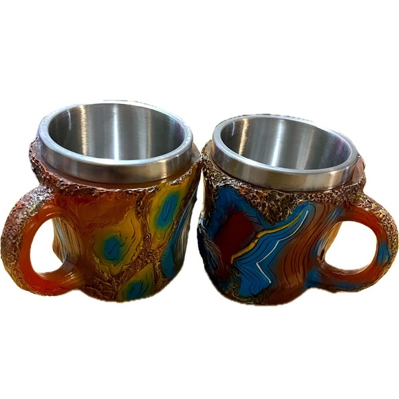 Colorful Agate-Inspired Mugs With Stainless Steel Inserts (2) - Picture 6 of 6